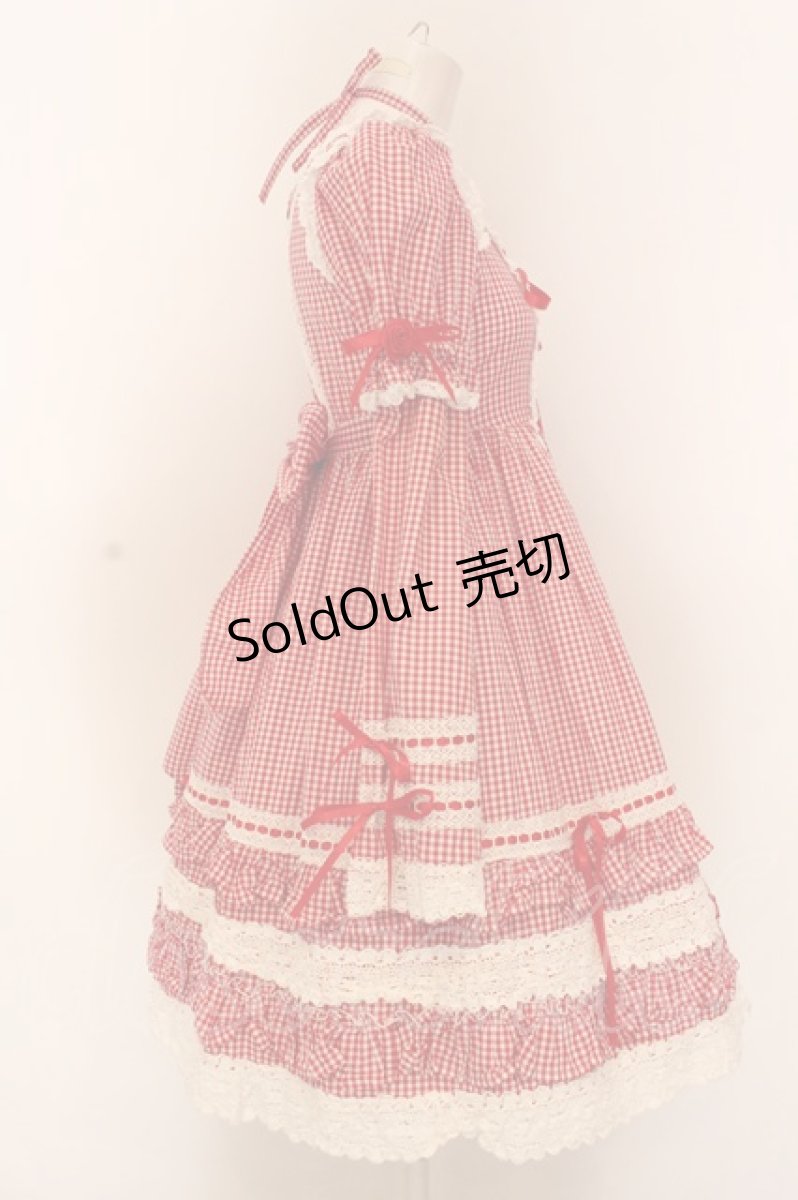 画像4: BABY,THE STARS SHINE BRIGHT / ギンガムチェック巻きバラドールワンピースセット  えんじ O-25-02-27-1015-BA-OP-IG-OS (4)
