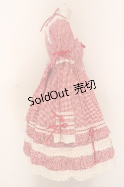 画像4: BABY,THE STARS SHINE BRIGHT / ギンガムチェック巻きバラドールワンピースセット  えんじ O-25-02-27-1015-BA-OP-IG-OS