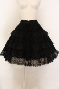 metamorphose / 総レースティアードリボンスカート  クロ O-25-02-27-1019-ME-SK-OW-OS
