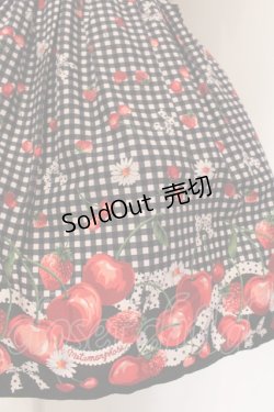 画像2: metamorphose / ギンガムチェリーはしごレースジャンパースカート  クロ O-25-02-27-1021-ME-OP-OW-OS