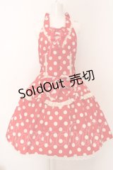 metamorphose / ホルターあみあげジャンパースカート  アカ×シロ O-25-02-27-1023-ME-OP-IG-OS