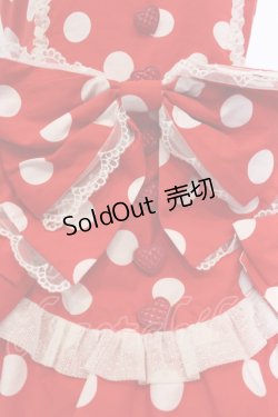 画像2: metamorphose / ホルターあみあげジャンパースカート  アカ×シロ O-25-02-27-1023-ME-OP-IG-OS