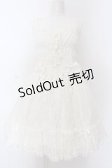 metamorphose / ラメ総レースシャーリングジャンパースカート  シロ O-25-02-27-1025-ME-OP-IG-OS