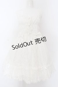 metamorphose / ラメ総レースシャーリングジャンパースカート  シロ O-25-02-27-1025-ME-OP-IG-OS