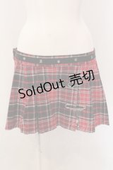 Emily The Strange / アイコンスタッズタータンミニスカート  レッドチェック O-25-02-27-010-PU-SK-IG-OS