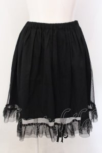 PEACE NOW / リボンテープチュールスカート M ブラック O-25-02-27-013-PU-SK-IG-ZI