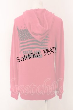 画像3: LISTEN FLAVOR / 国旗刺繍ニットパーカー  ピンク O-25-02-27-016-PU-TO-IG-OS