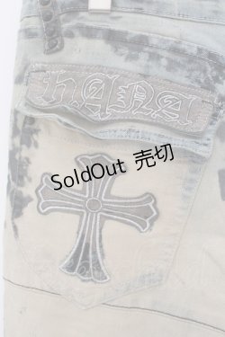 画像4: h.ANARCHY / 継ぎ接ぎデニムパンツ  ライトインディゴ×ベージュ O-25-02-27-002-HN-PA-IG-ZI
