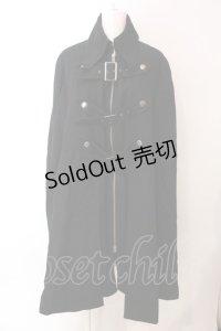 BPN FOR MEN / ベルテッドロングマント M ブラック O-25-02-27-025-GO-CO-IG-ZT-C056