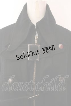 画像2: BPN FOR MEN / ベルテッドロングマント M ブラック O-25-02-27-025-GO-CO-IG-ZT-C056