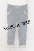 axes femme / フラワーパールレースストレッチデニムパンツ L インディゴ O-25-02-28-001-AX-PA-IG-OS