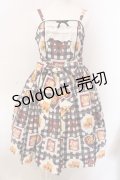 axes femme kawaii / ベアズベーカリー柄ジャンスカ M クロ O-25-02-28-031-AX-OP-IG-OS
