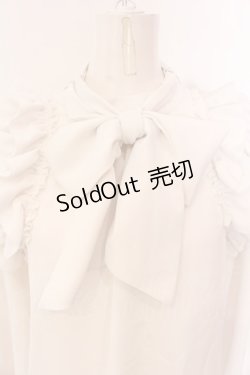 画像2: axes femme / リボン付フリルデザインブラウス F オフシロ O-25-02-28-033-AX-BL-IG-OS