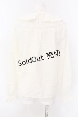 画像3: axes femme / リボン付き猫刺繍ブラウスプルオーバー F オフシロ O-25-02-28-034-AX-BL-IG-OS