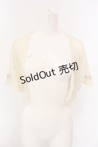 axes femme / プチバラ使い透かし編みボレロ M アイボリー O-25-02-28-005-AX-TO-IG-OS