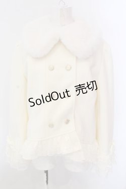 画像1: axes femme / 裾レースショートコート M キナリ O-25-02-28-046-AX-CO-OW-OS