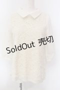 axes femme / レース切り替え襟付きトップス M アイボリー O-25-02-28-006-AX-TO-IG-OS