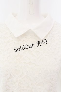 画像2: axes femme / レース切り替え襟付きトップス M アイボリー O-25-02-28-006-AX-TO-IG-OS