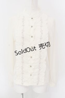 画像1: axes femme / 薔薇刺繍ブラウス風プルオーバー F キナリ O-25-02-28-051-AX-TO-OW-OS