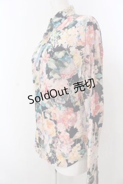 画像2: GADGET GROW / 水彩フラワーボタンダウンシャツ C ブラックｘマルチ O-25-02-28-1037-GO-BL-YM-OS