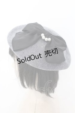 画像1: axes femme / リボン付きモールニットベレー  グレー O-25-02-28-1041-AX-AC-IG-OS