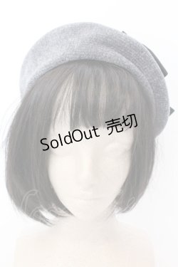 画像2: axes femme / リボン付きモールニットベレー  グレー O-25-02-28-1041-AX-AC-IG-OS