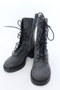 YOSUKE / レースアップブーツ 37（約23.5cm） グレー O-25-02-28-1045-PU-SH-IG-OS