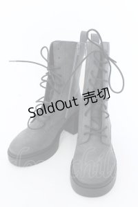 YOSUKE / レースアップブーツ 37（約23.5cm） グレー O-25-02-28-1045-PU-SH-IG-OS