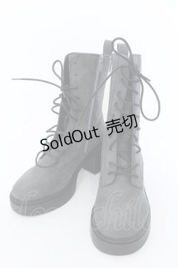 画像1: YOSUKE / レースアップブーツ 37（約23.5cm） グレー O-25-02-28-1045-PU-SH-IG-OS