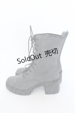 画像2: YOSUKE / レースアップブーツ 37（約23.5cm） グレー O-25-02-28-1045-PU-SH-IG-OS