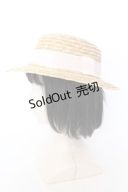 画像1: Katie / PRETTY BABY PANCAKE hat  ナチュラル×ピンク O-25-05-30-1087-LO-AC-OW-ZT-K004