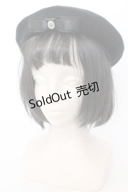 画像1: m petit by misako / NINA's AMカメオベレー  クロ O-25-02-28-1066-LO-AC-IG-OS