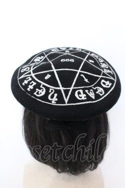 画像1: HELL CAT PUNKS / ペンタグラムベレー 58ｃｍ ブラック O-25-02-28-1069-PU-AC-OW-OS