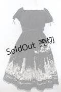 Moi-meme-Moitie / サイレントムーンワンピース(ミニ丈)  ブラック×ホワイト O-25-02-28-1009-MO-OP-OW-OS
