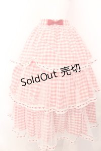 Lolime by mellfy memory / Sugar syrupギンガムチェックスカート M アカ×シロ O-25-02-28-1011-LO-SK-OW-OS