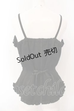 画像4: MARBLE / 編み上げチョーカー+バラアクセサリー付き総フリル編み上げビスチェ  ブラック O-25-02-28-1013-GO-TO-IG-OS