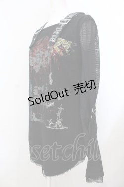 画像2: ICHIOKU / メッシュレイヤードオフショルトップス  ブラック O-25-02-28-1016-PU-TO-OW-OS
