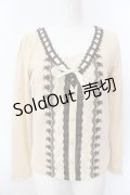 axes femme / はしごレース使いプルオーバー M キナリ O-25-02-28-1022-AX-TO-OW-OS