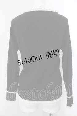 画像2: 【SALE】axes femme / バイカラーVネックニットプルオーバー M クロ O-25-02-28-1024-AX-TO-OW-ZT114