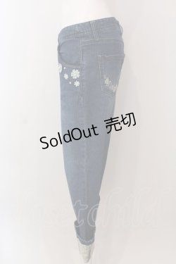 画像2: axes femme / フラワーパールレースストレッチデニムパンツ L インディゴ O-25-02-28-001-AX-PA-IG-OS
