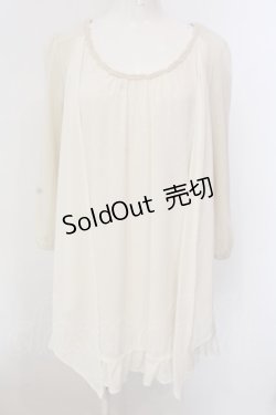 画像1: axes femme / ドット切り替えニットチュニック M アイボリー O-25-02-28-007-AX-TO-IG-OS