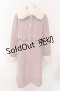 axes femme POETIQUE / ファー襟スカラップコート M ピンク O-25-02-28-057-AX-CO-OW-OS