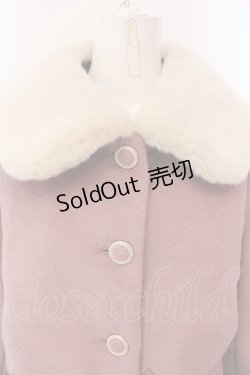 画像2: axes femme POETIQUE / ファー襟スカラップコート M ピンク O-25-02-28-057-AX-CO-OW-OS