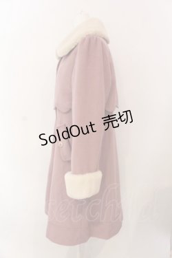 画像3: axes femme POETIQUE / ファー襟スカラップコート M ピンク O-25-02-28-057-AX-CO-OW-OS