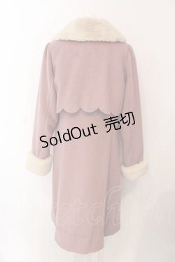 画像4: axes femme POETIQUE / ファー襟スカラップコート M ピンク O-25-02-28-057-AX-CO-OW-OS