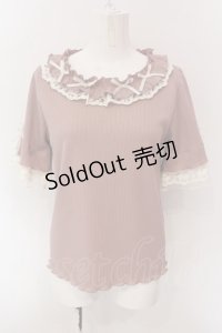 axes femme / リボン×レース×フリルプルオーバー F ピンク O-25-02-28-058-AX-TO-OW-OS