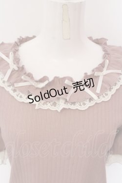 画像2: axes femme / リボン×レース×フリルプルオーバー F ピンク O-25-02-28-058-AX-TO-OW-OS