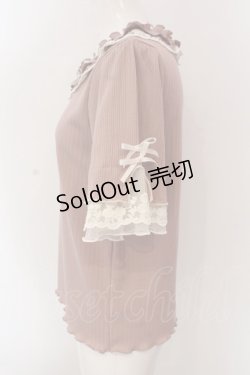 画像3: axes femme / リボン×レース×フリルプルオーバー F ピンク O-25-02-28-058-AX-TO-OW-OS