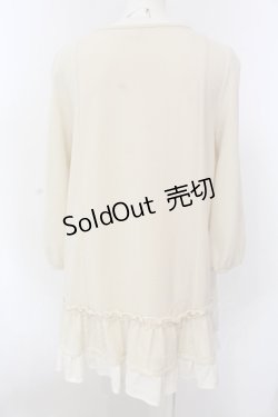 画像2: axes femme / ドット切り替えニットチュニック M アイボリー O-25-02-28-007-AX-TO-IG-OS