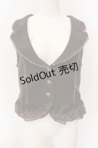 axes femme / 裾刺繍ベスト M ブラウン O-25-02-28-059-AX-TO-OW-OS